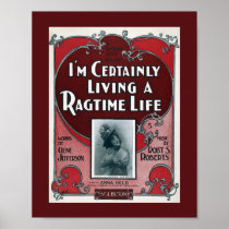 Vintage Song Sheet Cover Ragtime Life Poster