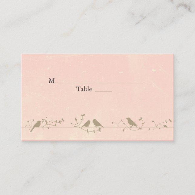 Vintage Songbirds Special Occasion Place Cards (Front)