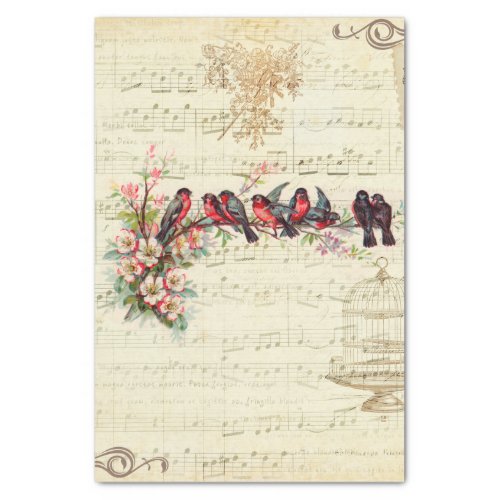 Vintage Songbirds Tissue Paper