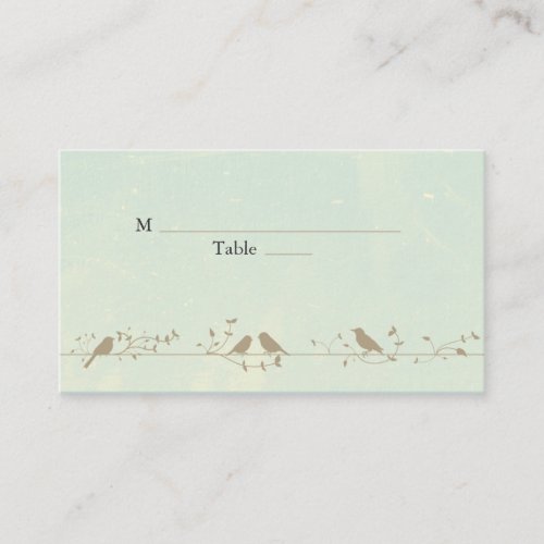 Vintage Songbirds Wedding Place Cards Business Card Templates