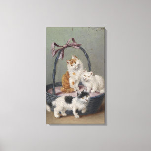 Vintage Sophie Sperlich Cats in a basket Canvas Print