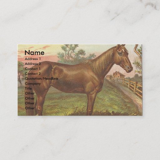 Customizable Vintage Sorrel Horse Business Card Templates