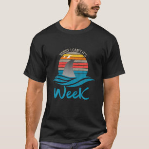Vintage Sorry I Can't It's Week Funny Shark T-Shirt