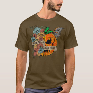 Vintage Sorta Sweet Sorta Spooky Floral Pumpkin Ha T-Shirt