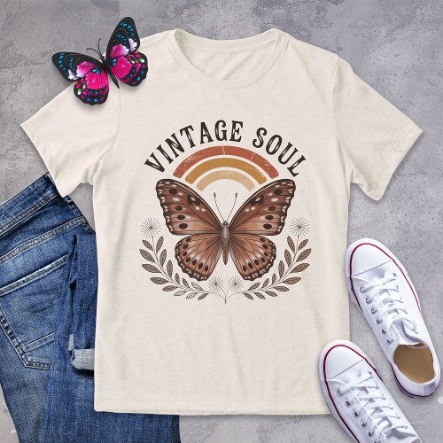 Vintage Soul Brown Butterfly Retro Shirt