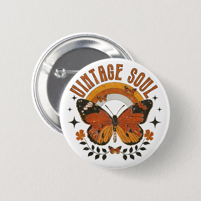 Vintage Soul Butterfly Button (Front & Back)