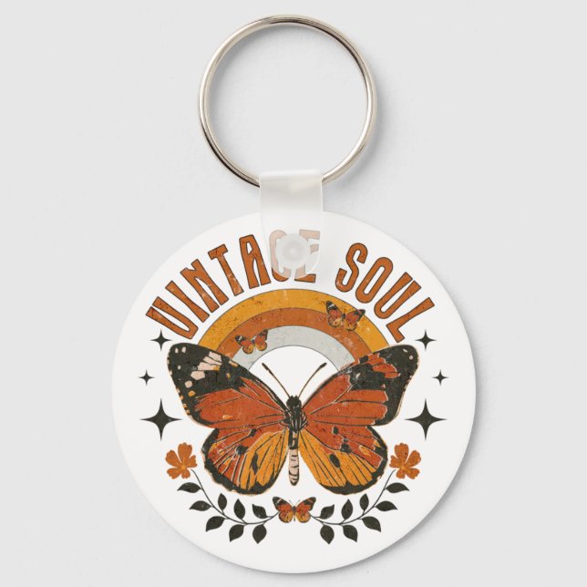 Vintage Soul Butterfly Keychain (Front)