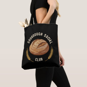 Vintage Sourdough Social Club Artisan Bread Bake Tote Bag