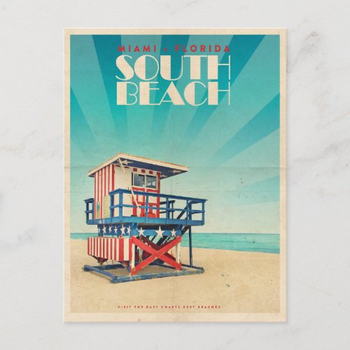 Vintage South Beach Florida Postcard