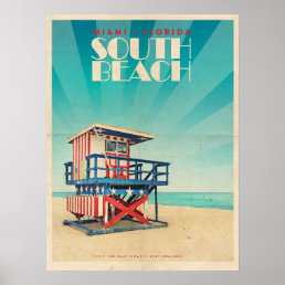 Vintage South Beach Florida Poster