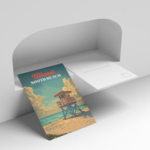 Vintage South Beach Miami  Postcard