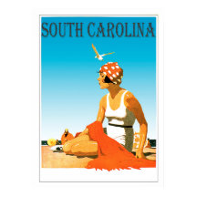 Vintage South Carolina Beach Scene