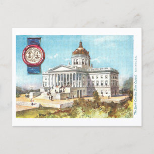 Vintage South Carolina Capitol with Seal Postcard