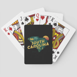 Vintage South Carolina State Map Poker Cards