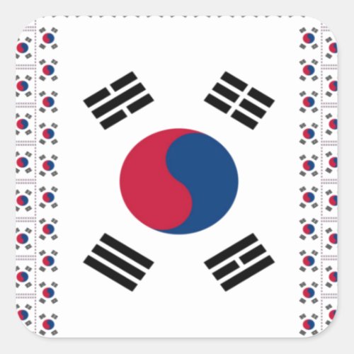 Vintage South Korea Square Sticker