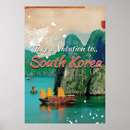 Vintage South Korea Travel Poster