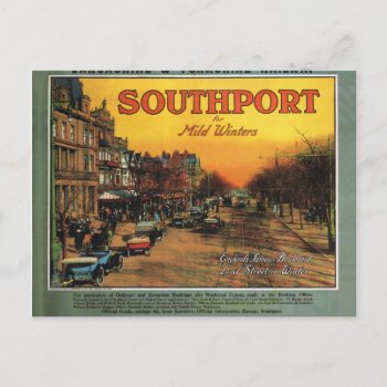 Vintage  South^port  England  Railway Poster Postcard by windsorarts at Zazzle