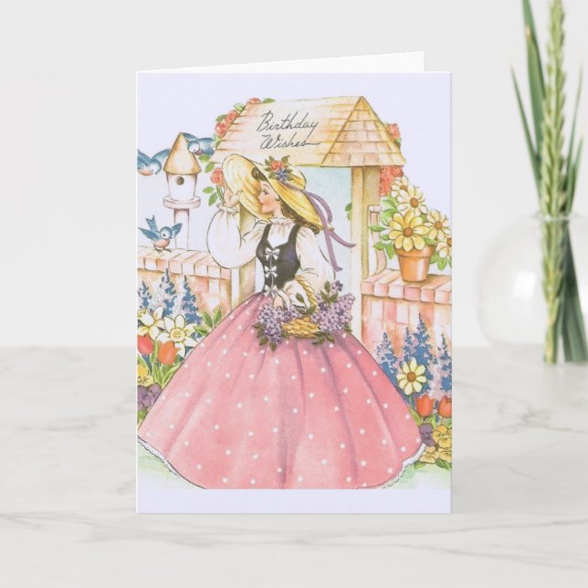 Vintage Southern Belle Birthday Card (Front)