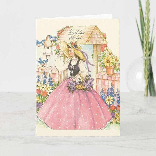 Vintage Southern Belle Birthday Card (Front)
