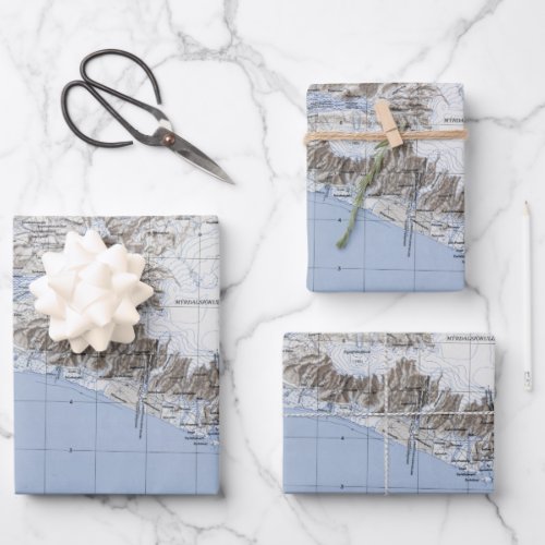 Vintage Southern Iceland Map Poster Wrapping Paper Sheets