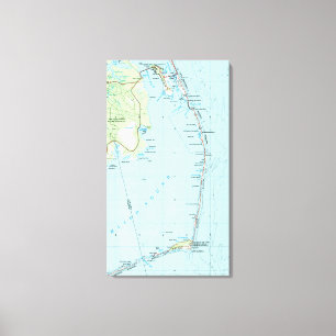 Vintage Southern Outer Banks Map (1957) Canvas Print