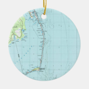 Vintage Southern Outer Banks Map (1957) Ceramic Ornament