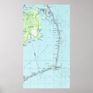 Vintage Southern Outer Banks Map (1957) Poster