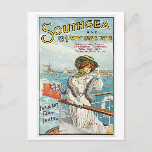 Vintage Southsea Portsmouth travel advert Postcard