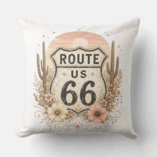 Vintage Southwest Sunset Shield Throw Pillow