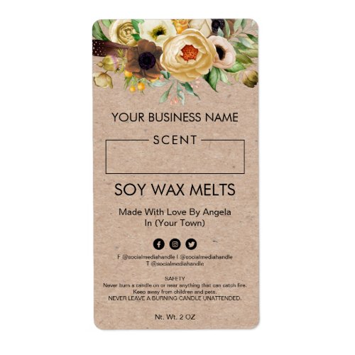 Vintage Soy Wax Melt Labels With A Blank Space
