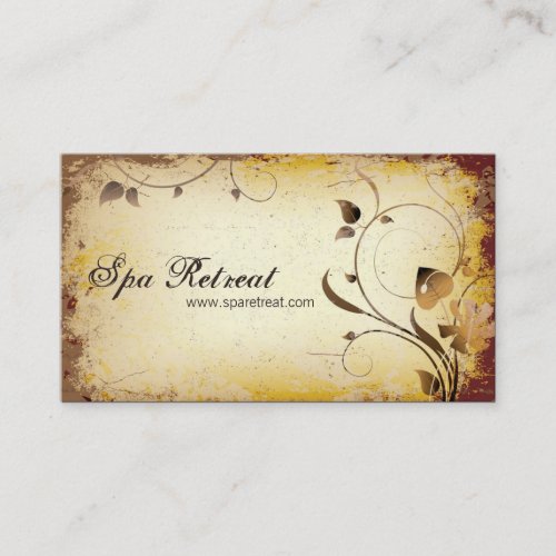 Vintage Spa Retreat Floral &amp; Leafy Business Card