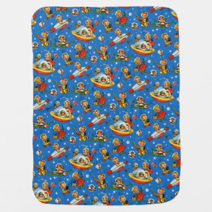 Vintage "Space Kids" 1950s Rockets - Flying Saucer Receiving Blanket