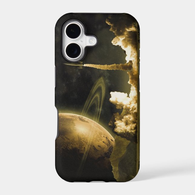 Vintage Space Launch Iphone Case (Back)