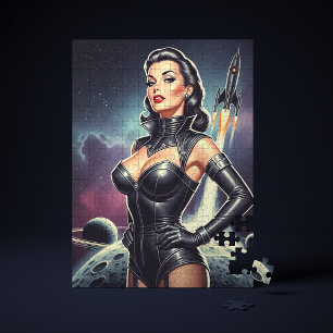 Vintage Space Pin-up Jigsaw Puzzle