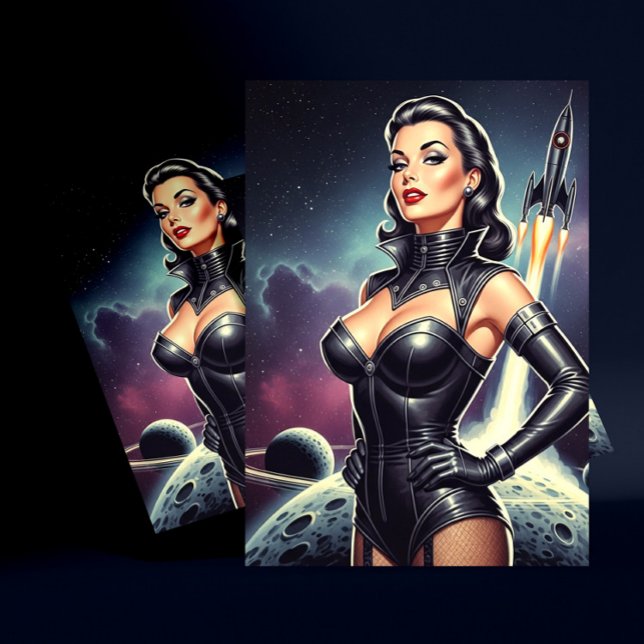 Vintage Space Pin-up Postcard (Creator Uploaded)