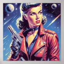 Vintage Space Pulp Girl