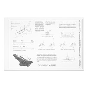 Vintage Space Shuttle Discovery Blueprint Poster