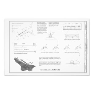 Vintage Space Shuttle Discovery Blueprint Poster