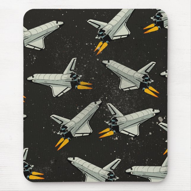vintage Space Shuttle pattern Mouse Pad (Front)