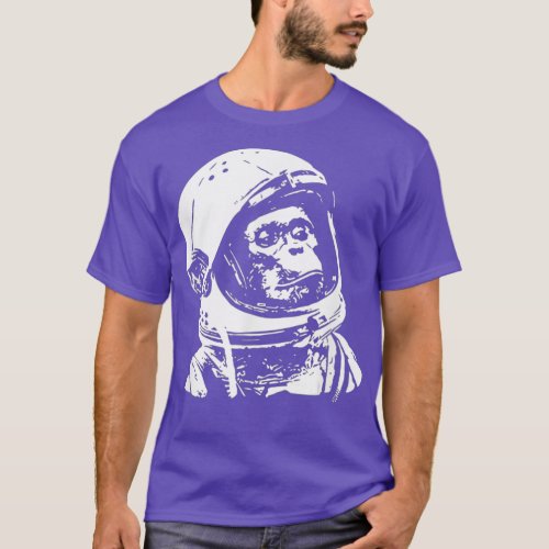 Vintage Space Travel Astronaut Monkey  _ 1  T_Shirt