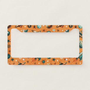 Vintage Spacecraft Rocket Ships Pattern -Cosmos(1) License Plate Frame