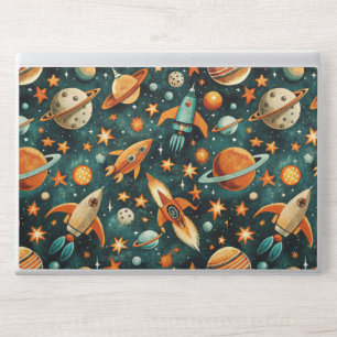 Vintage Spacecraft Rocket Ships Pattern -Cosmos(3) HP Laptop Skin