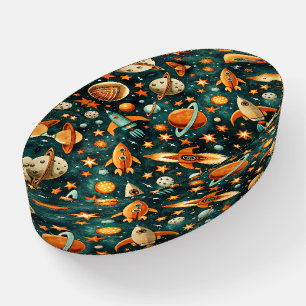 Vintage Spacecraft Rocket Ships Pattern -Cosmos(3) Paperweight