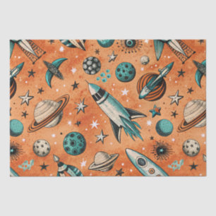 Vintage Spacecraft Rocket Ships Pattern -Cosmos(5) Tissue Paper