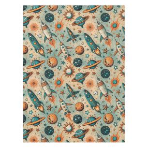 Vintage Spacecraft Rocket Ships Pattern -Cosmos(7) Tablecloth