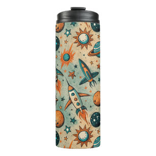 Vintage Spacecraft Rocket Ships Pattern -Cosmos(7) Thermal Tumbler