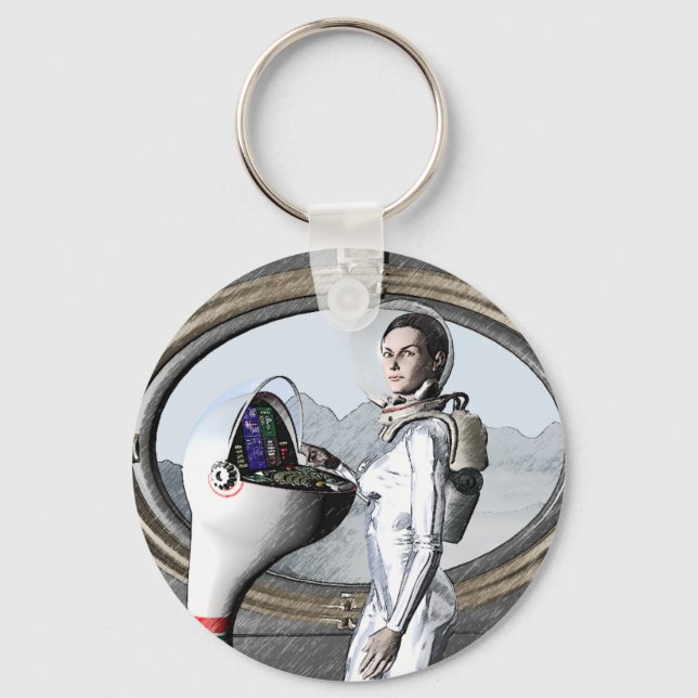 vintage spacegirl keychain (Front)