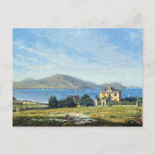 Vintage Spain Bilbao Travel Painting Postcard