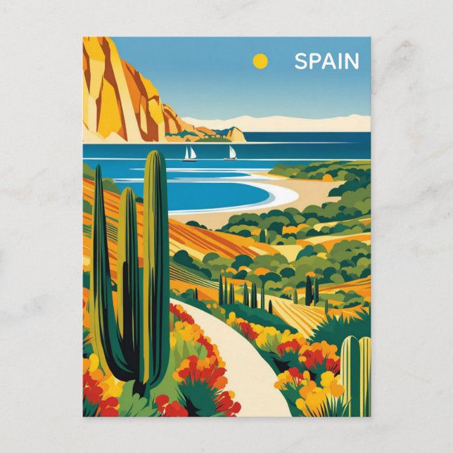 Vintage Spain Costa Dorada Travel Postcard (Front)