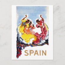 Pacifica Island Art Spain Master Art Print Spanish Dancer with Fountain and Birds Vintage World Travel Poster by Marcias José Morell c.1941 12in x 18in Inc.